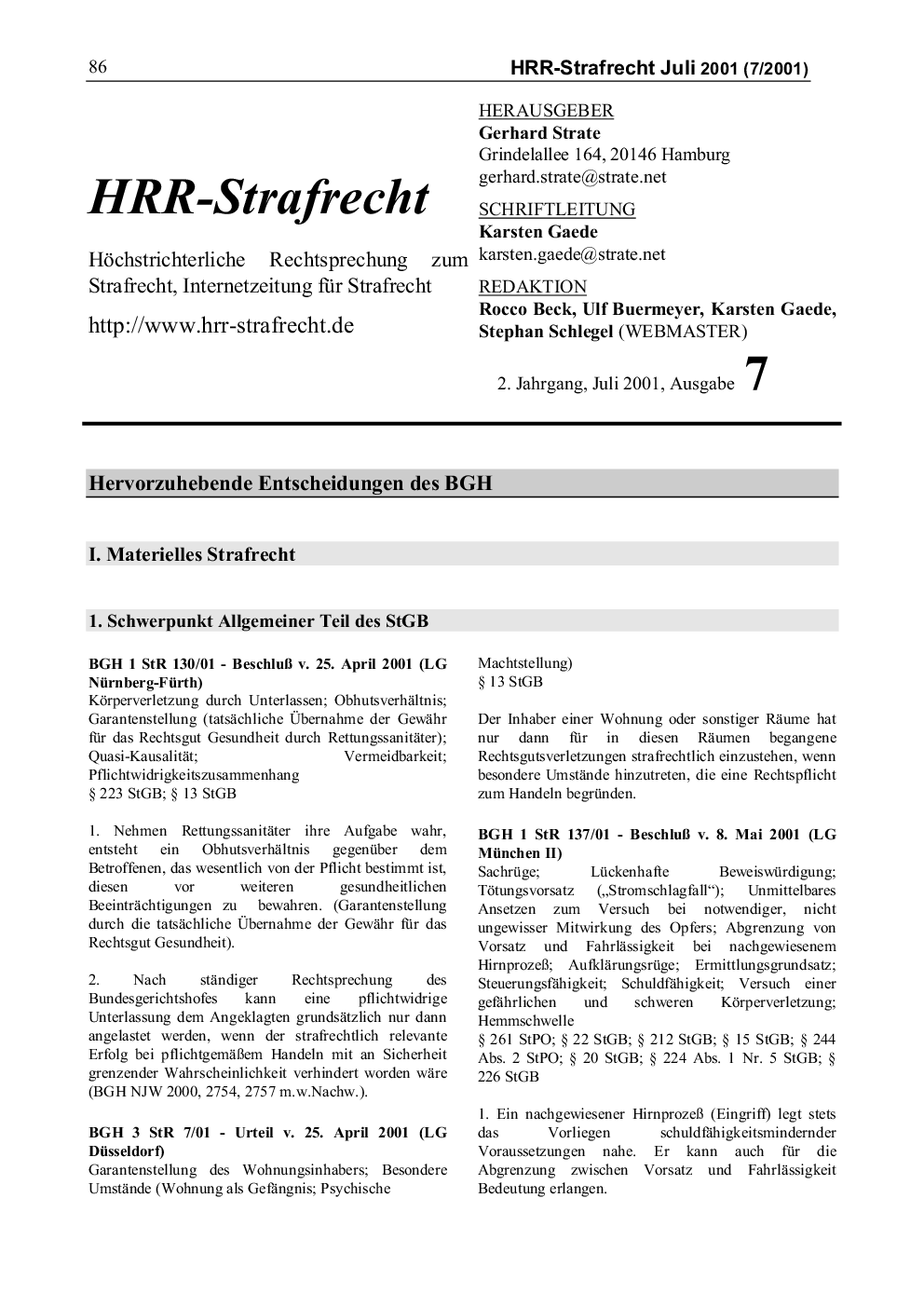 Titelbild Ausgabe 01-07