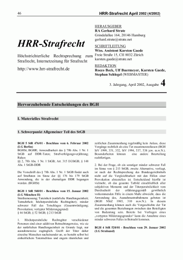 HRRS-Ausgabe April 2002