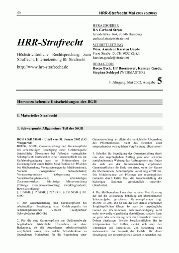 HRRS-Ausgabe Mai 2002