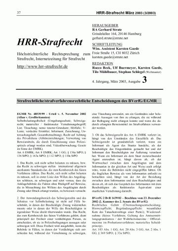 HRRS-Ausgabe März 2003