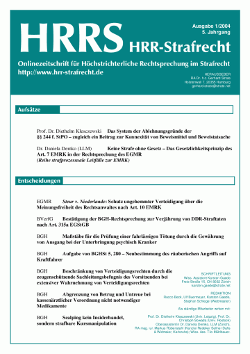 HRRS-Ausgabe Januar 2004