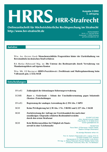 HRRS-Ausgabe Februar 2004