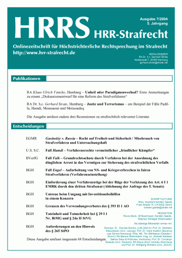 HRRS-Ausgabe Juli 2004