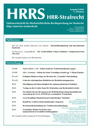 HRRS-Ausgabe August 2004