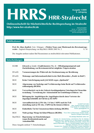 Titelbild Ausgabe 1/2005