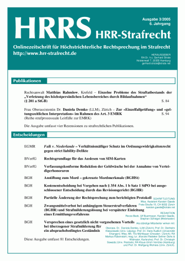 Titelbild Ausgabe 3/2005