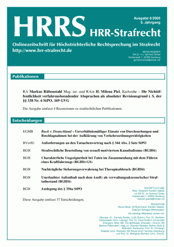 Titelbild Ausgabe 6/2005