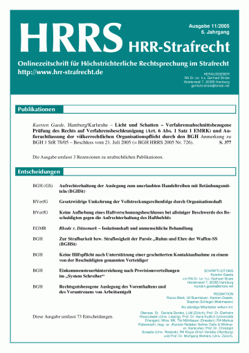 Titelbild Ausgabe 11/2005
