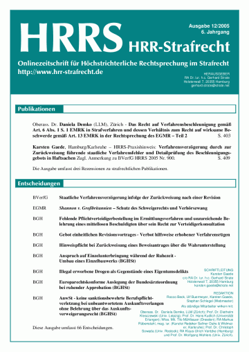 HRRS-Ausgabe Dezember 2005