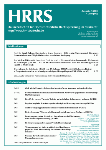 Titelbild Ausgabe 1/2006