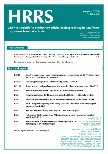 Titelbild Ausgabe 3/2006