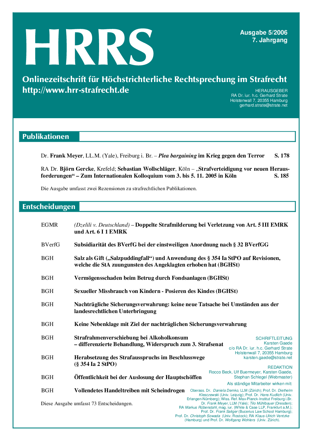 HRRS-Ausgabe Mai 2006