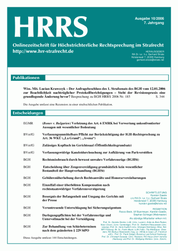 Titelbild Ausgabe 10/2006
