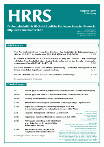 Titelbild Ausgabe 4/2007
