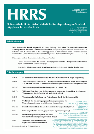 HRRS-Ausgabe Mai 2007
