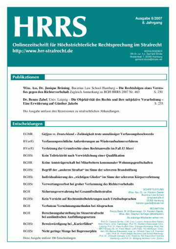 Titelbild Ausgabe 6/2007