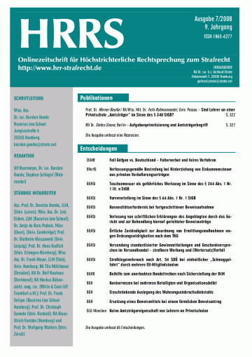 Titelbild Ausgabe 7/2008