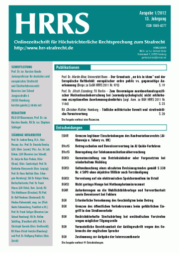 Titelbild Ausgabe 1/2012