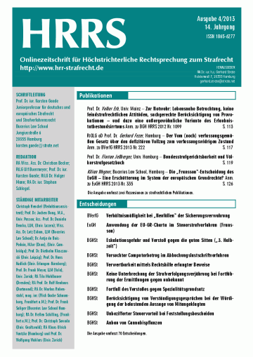 Titelbild Ausgabe 4/2013
