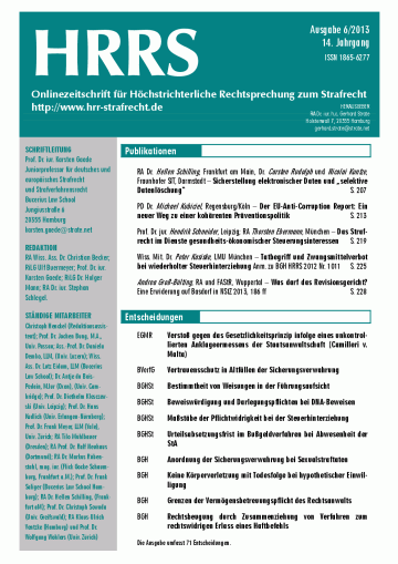 Titelbild Ausgabe 6/2013
