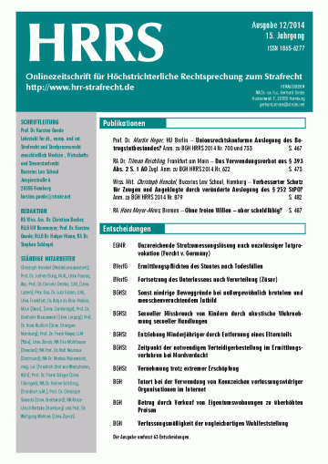 Titelbild Ausgabe 12/2014
