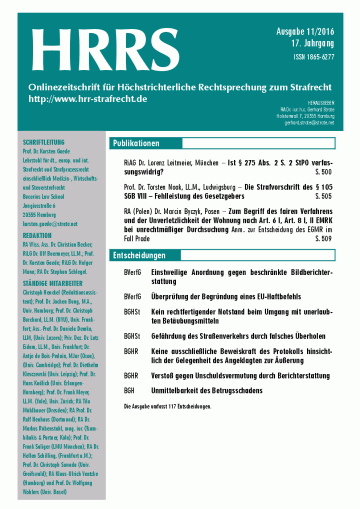 HRRS-Ausgabe November 2016