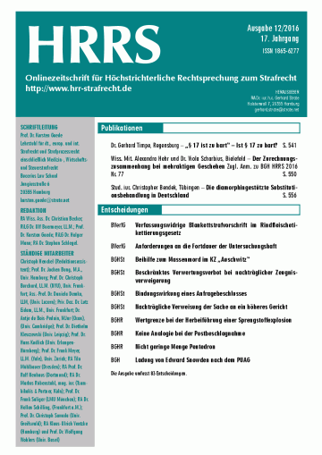 Titelbild Ausgabe 12/2016
