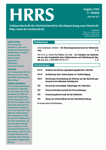 Titelbild Ausgabe 1/2020