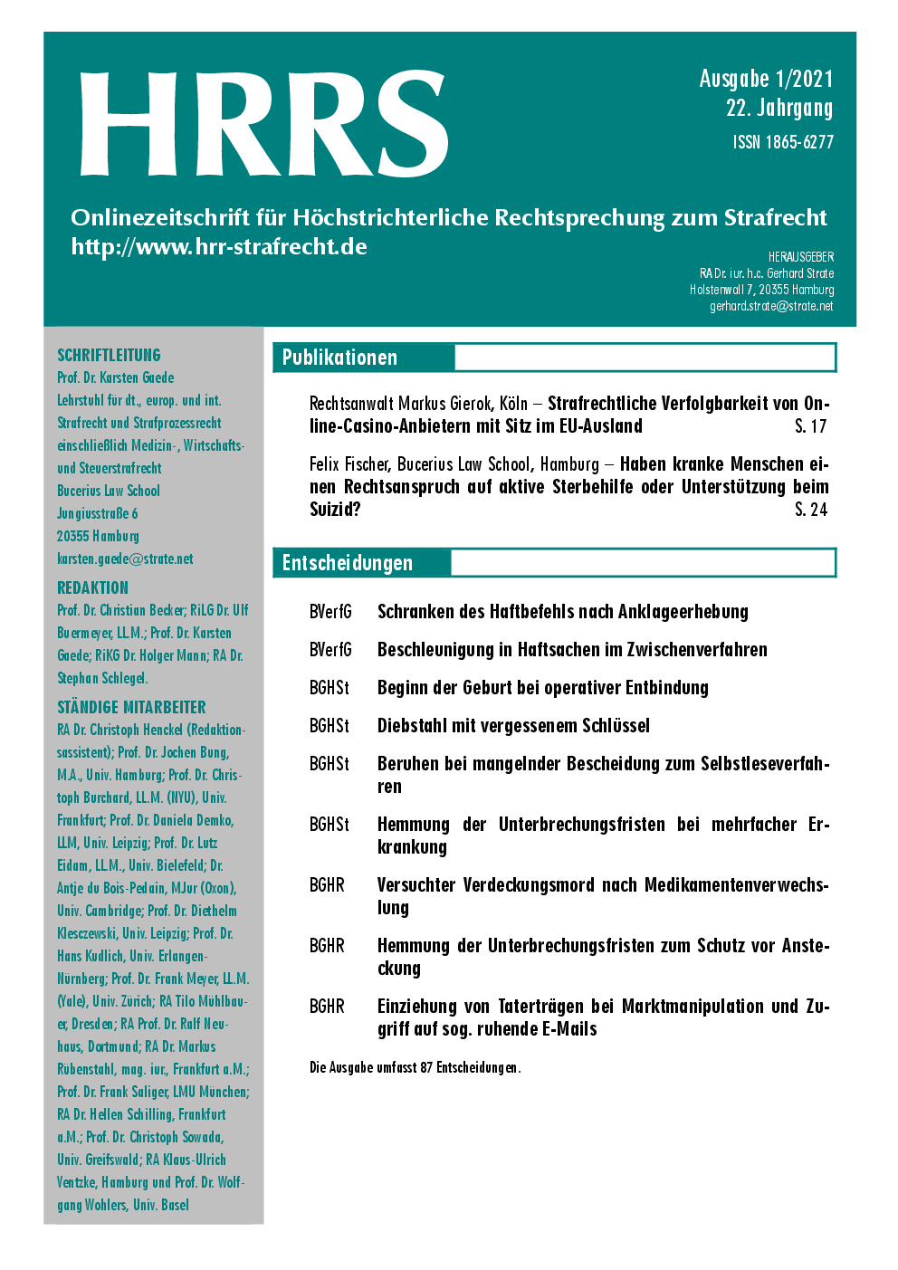 Titelbild Ausgabe 1/2021