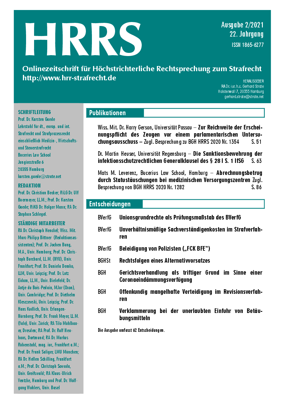 Titelbild Ausgabe 2/2021