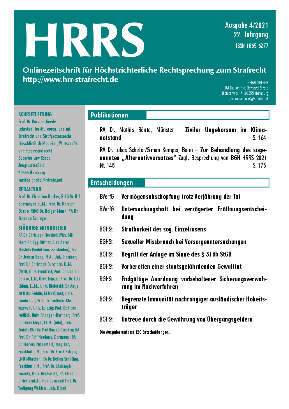 HRRS-Ausgabe April 2021