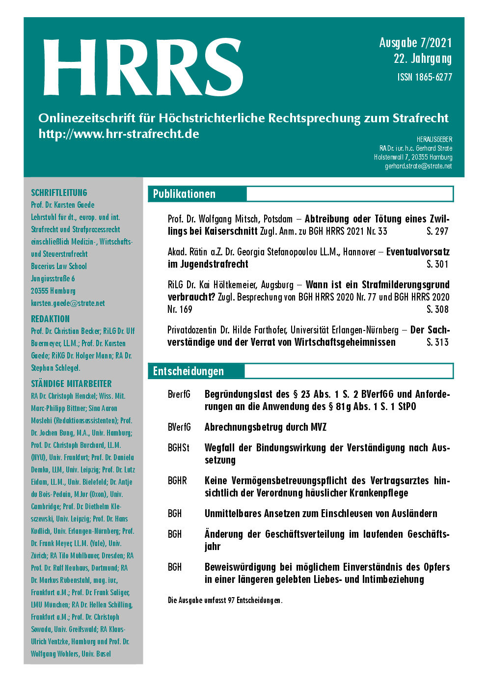 Titelbild Ausgabe 7/2021