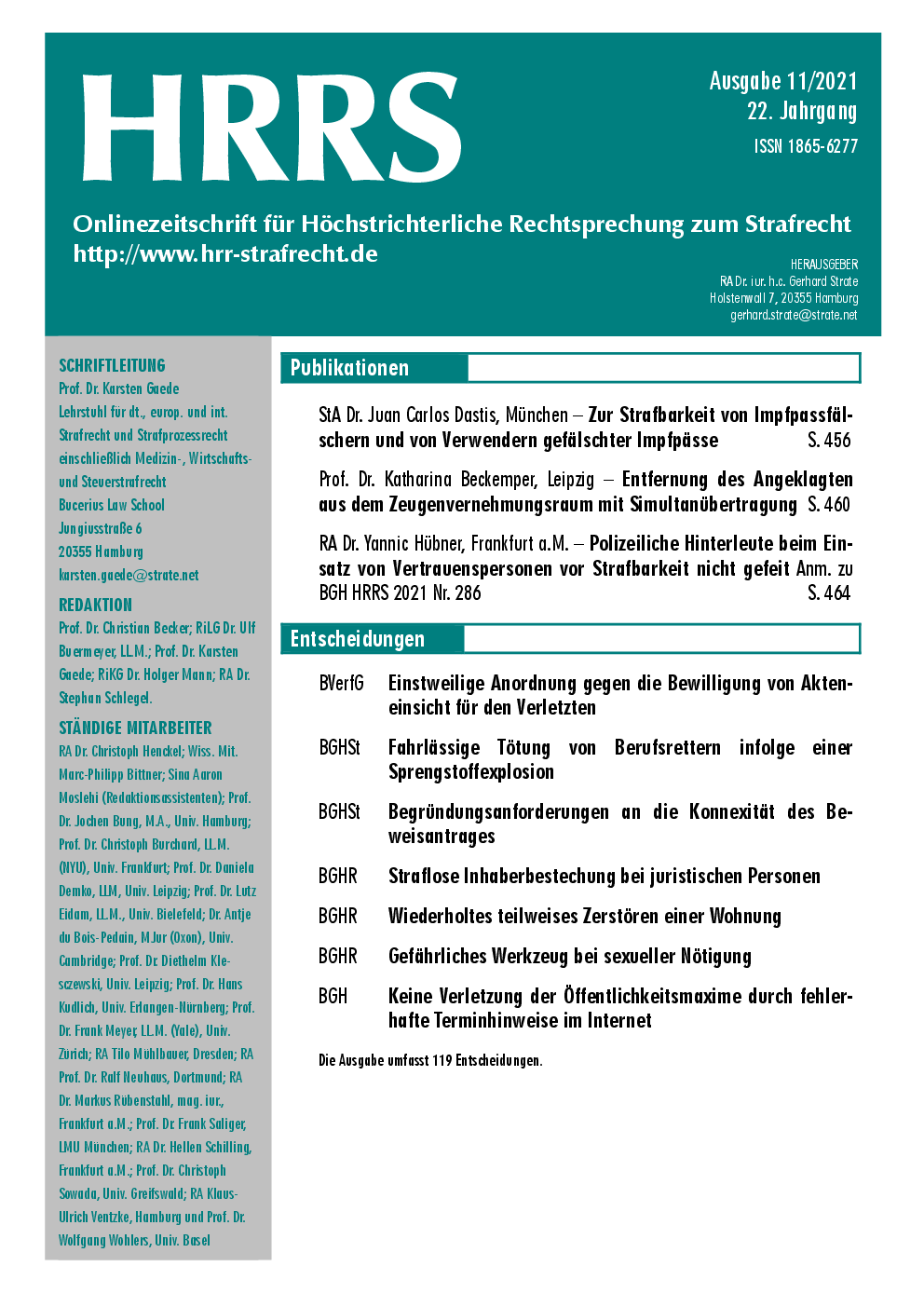 Titelbild Ausgabe 11/2021