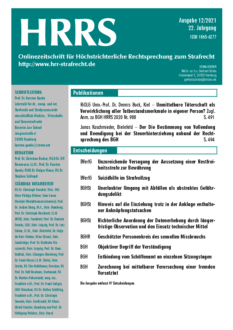 Titelbild Ausgabe 12/2021