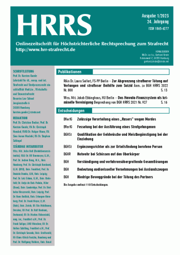 HRRS-Ausgabe Januar 2023