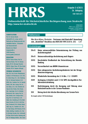 HRRS-Ausgabe April 2025
