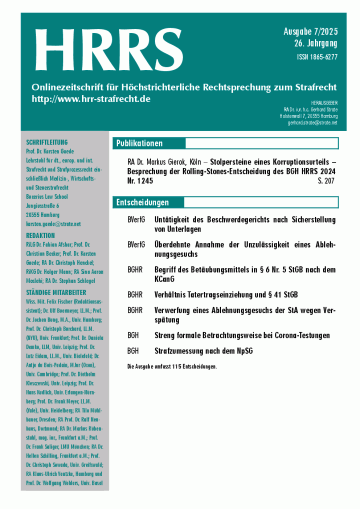 HRRS-Ausgabe Juli 2025