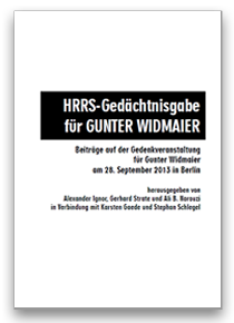 HRRS-Gedächtnisgabe für Gunter Widmaier